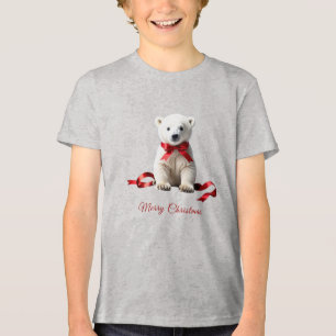 Polar Bear Christmas Holiday Tri-Blend Shirt
