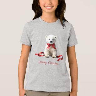 Polar Bear Christmas Holiday Tri-Blend Shirt