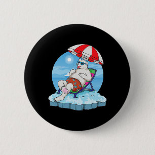 Polar Bear Christmas In July Winter Holidays Clima 6 Cm Round Badge