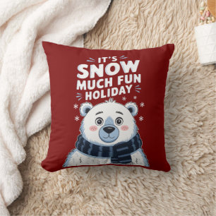Polar Bear Christmas: It's Snow Much Fun! Cushion