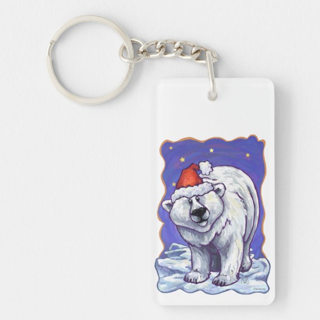 Polar Bear Christmas Key Ring (Front)