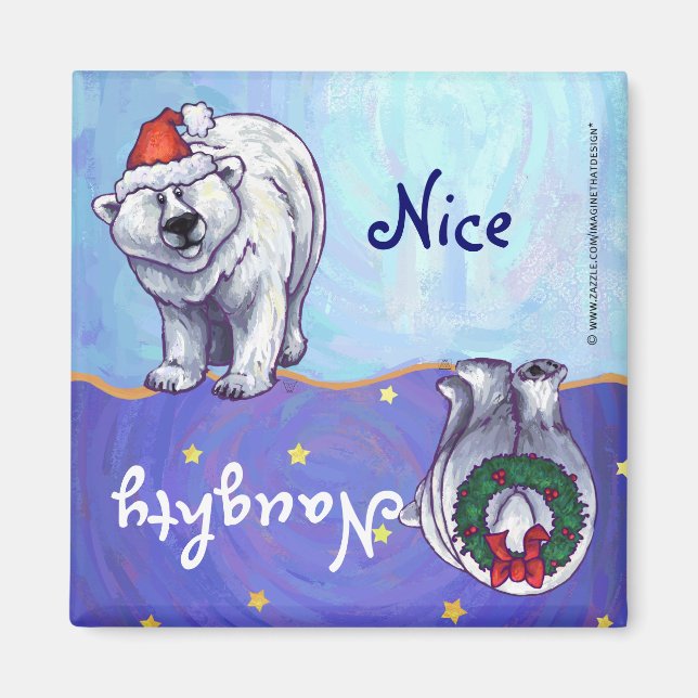 Polar Bear Christmas Magnet (Front)