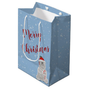 Polar Bear Christmas Medium Gift Bag