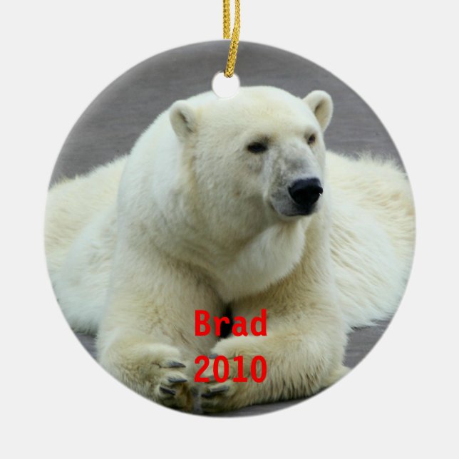 Polar Bear Christmas Ornament (Front)