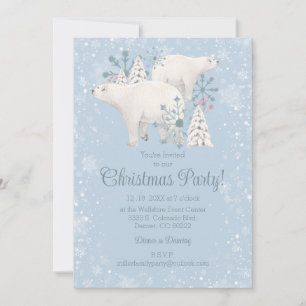 Polar Bear Christmas Party Invitation