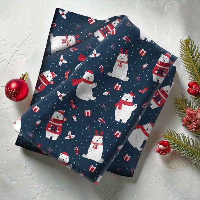 Polar Bear Christmas Pattern ID851 Fabric (Creator Uploaded)