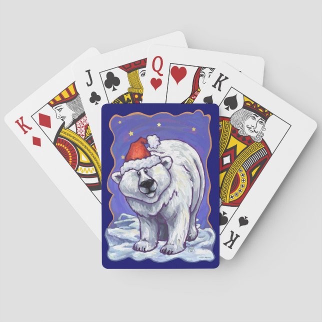 Polar Bear Christmas Playing Cards (Back)