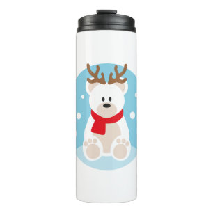 Polar Bear Christmas Reindeer Yule Winter Snow Thermal Tumbler