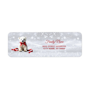 Polar Bear Christmas Return Address Label