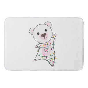 Polar Bear Christmas Snow Winter Animals Polar Bath Mat