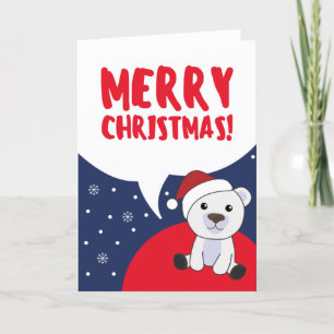 Polar Bear Christmas Snow Winter Animals Polar Hol Holiday Card