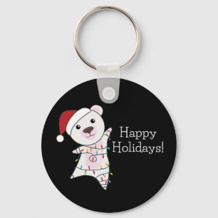 Polar Bear Christmas Snow Winter Animals Polar Key Ring