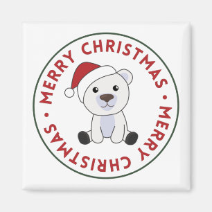Polar Bear Christmas Snow Winter Animals Polar Mag Magnet