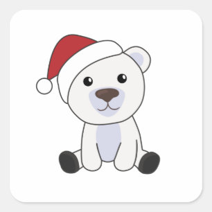Polar Bear Christmas Snow Winter Animals Polar Square Sticker
