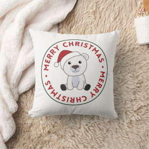 Polar Bear Christmas Snow Winter Animals Polar Thr Cushion