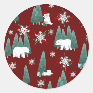 Polar Bear Christmas Sticker