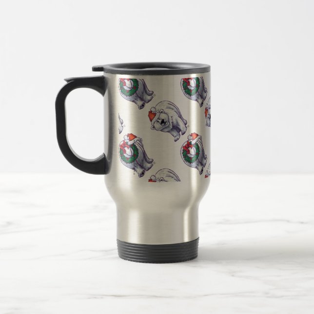 Polar Bear Christmas Travel Mug (Left)