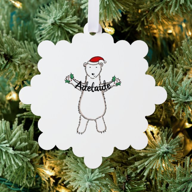 Polar Bear Christmas Tree Decoration Card (Insitu (Tree))