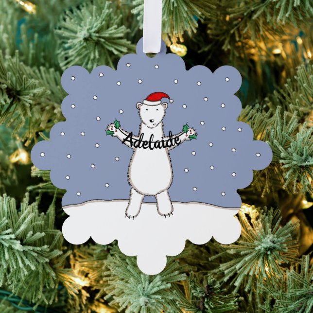 Polar Bear Christmas Tree Decoration Card (Insitu (Tree))