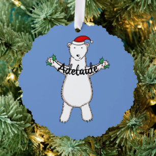 Polar Bear Christmas Tree Decoration Card