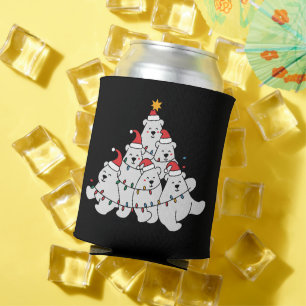 Polar Bear Christmas Tree Funny Animal Bears Can Cooler