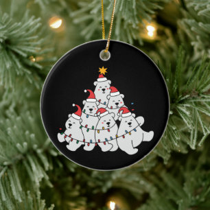 Polar Bear Christmas Tree Funny Animal Bears Ceramic Tree Decoration