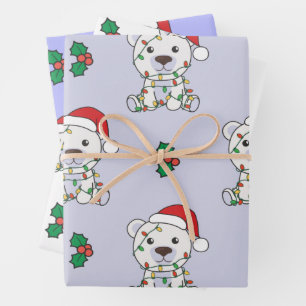 Polar Bear Christmas Winter Animals Holiday Bears Wrapping Paper Sheet