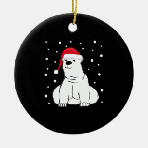Polar Bear Christmas Zoo Animals Gift Idea Ceramic Tree Decoration
