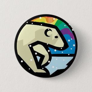 polar bear circle design 6 cm round badge