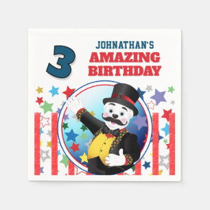 Polar Bear Circus Birthday  Napkin