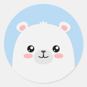 Polar bear classic round sticker