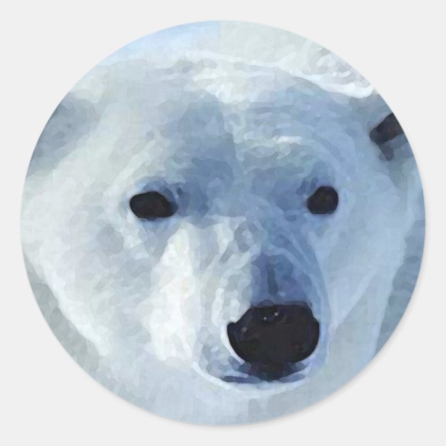 Polar Bear Classic Round Sticker (Front)