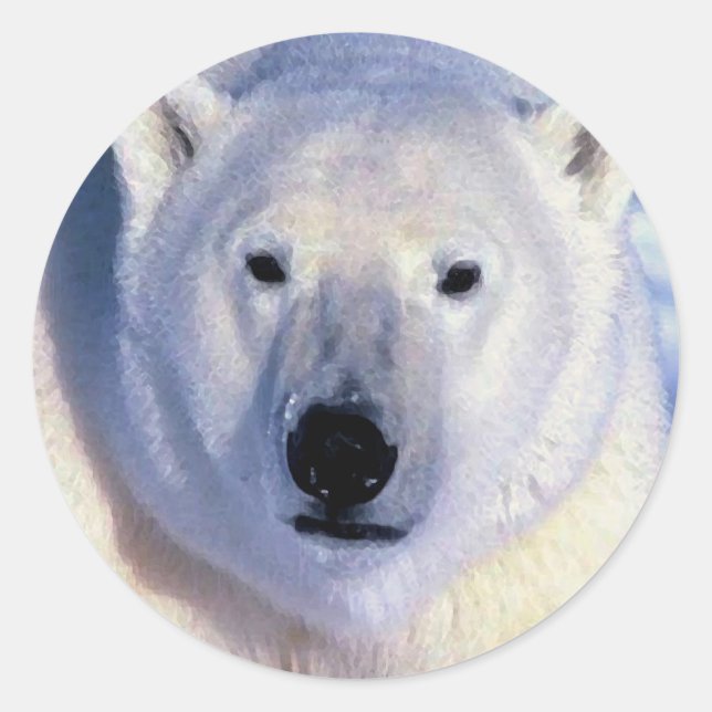Polar Bear Classic Round Sticker (Front)