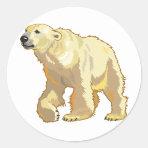 polar bear classic round sticker