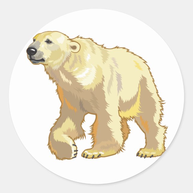polar bear classic round sticker (Front)
