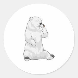 Polar bear Coffee Cup Classic Round Sticker