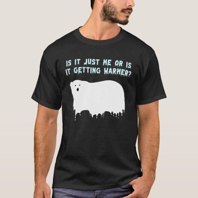 Polar Bear Considers Global Warming T-Shirt (Front)