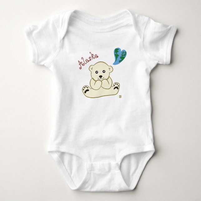 Polar Bear Cub Bodysuit for Baby (Front)