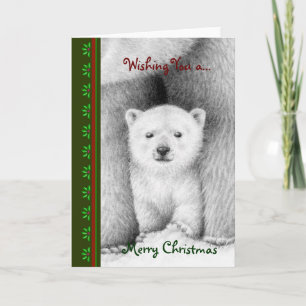Polar Bear Cub Chrismas Card