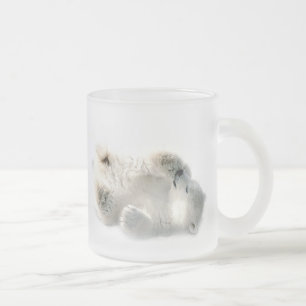 Polar Bear Cub Cute Animal Arctic Frozen Winter Frosted Glass Coffee Mug