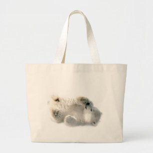 Polar Bear Cub Cute Animal Arctic Frozen Winter Large Tote Bag
