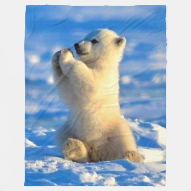 POLAR BEAR CUB FLEECE BLANKET (Front)