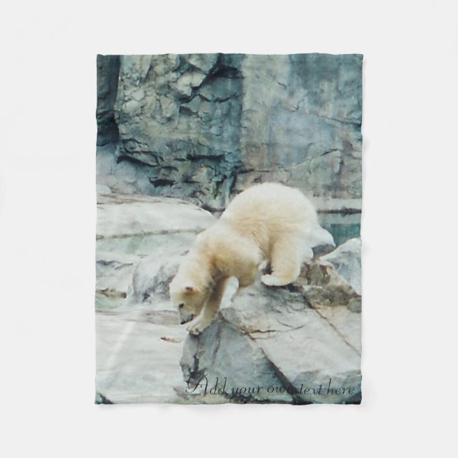 Polar bear cub fleece blanket (Front)