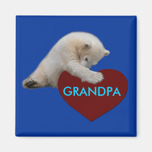 Polar Bear Cub Loves Grandpa Magnet