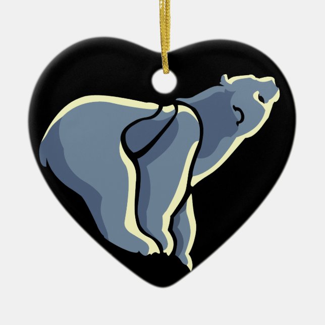 Polar Bear Cub Ornament Personalised Bear Art Gift (Front)