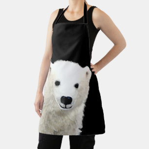 Polar Bear Cub Painting - Oiginal Wildlife Art Apron