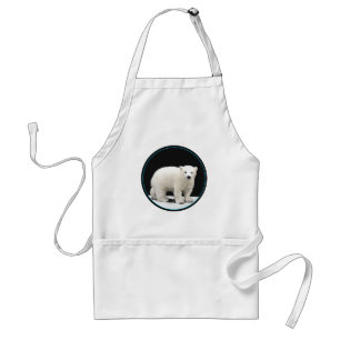 Polar Bear Cub Painting - Oiginal Wildlife Art Standard Apron