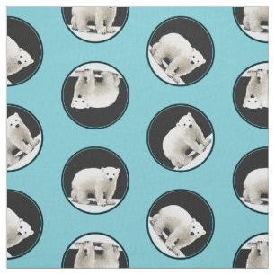 Polar Bear Cub Painting Original Wildlife Art Fabric