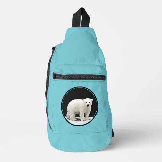 Polar Bear Cub Painting Original Wildlife Art Sling Bag Zazzle