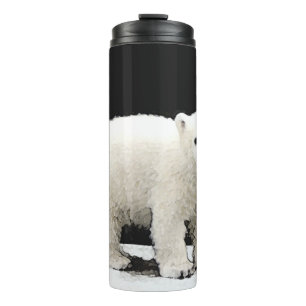 Polar Bear Cub Painting - Original Wildlife Art Thermal Tumbler